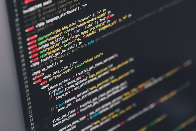 Software code on a developer's screen